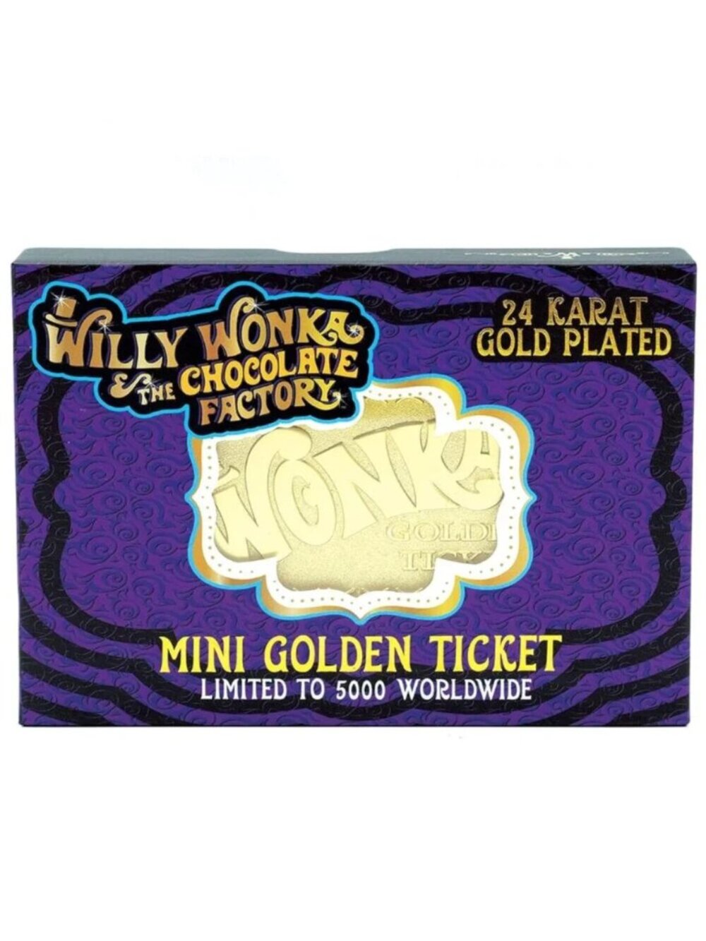 Willy Wonka 24K Mini Gold Plated Golden Ticket Limited Edition Replica Fanattik